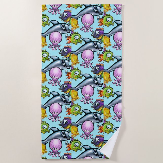 Serviette de plage Aqua Babies (Devant)