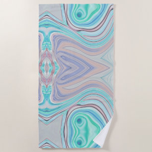 Serviette De Plage aqua bleu menthe vert lilas violet pastel arc-en-c
