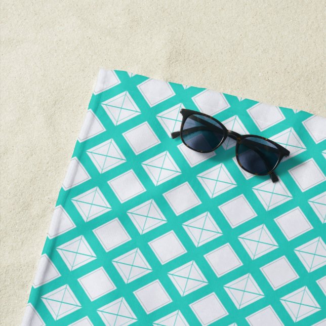 Serviette de plage - Aqua Lattice (En situation)