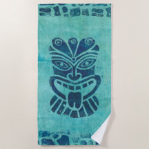 Aqua Tiki Beach Towel