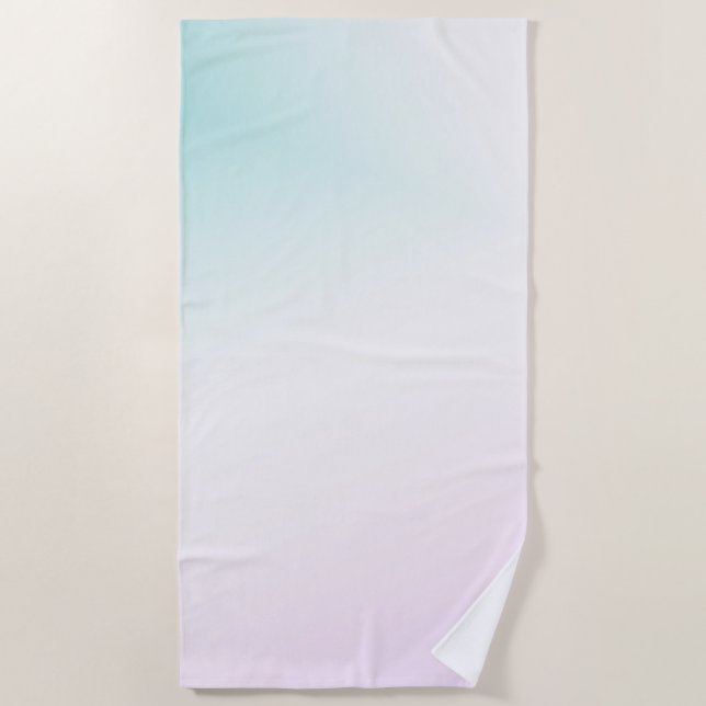 Serviette De Plage Aqua White Pink Tie Dye Ombre (Devant)
