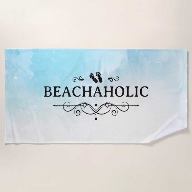 Serviette De Plage Aquarelle Beachaholic (Devant)