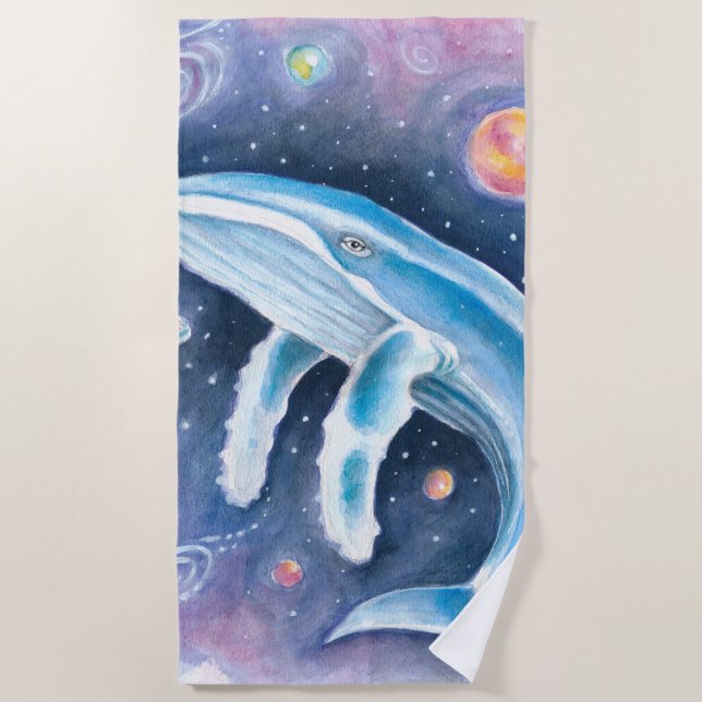 Serviette De Plage Aquarelle cosmique à bosse (Devant)