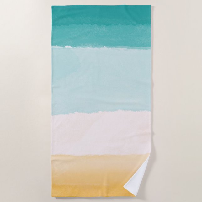 Serviette De Plage Aquarelle de plage (Devant)