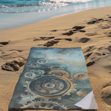 Aquarelle des engrenages Steampunk - Horloge