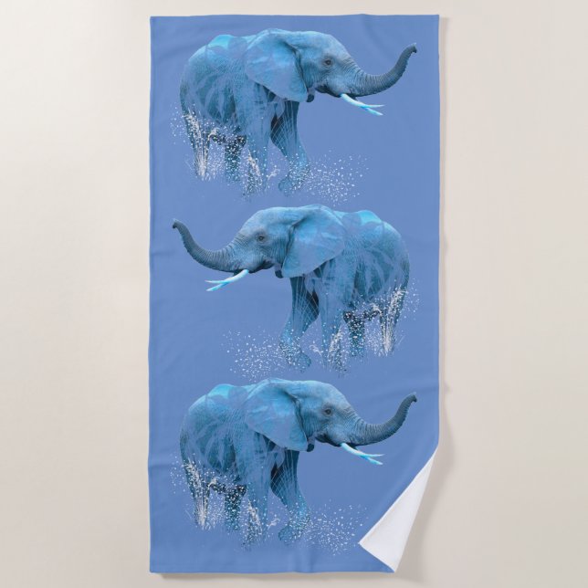 Serviette De Plage Aquarelle Elephant Art Animal Art (Devant)