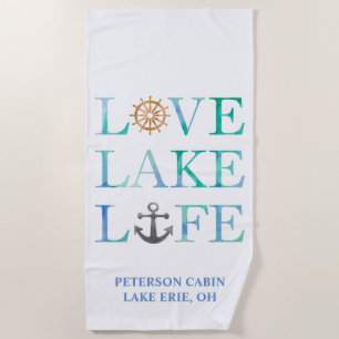 Serviette De Plage Aquarelle faite sur commande de typographie de la