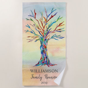 Serviette De Plage Aquarelle Family Reunion Family Tree