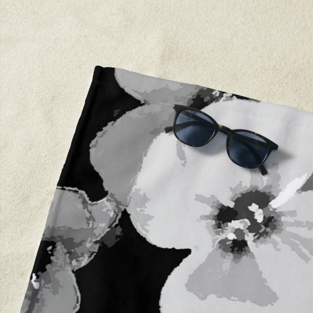 Serviette De Plage Aquarelle Fleur rouge 2 (En situation)