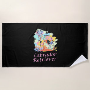 Serviette De Plage Aquarelle Labrador Retriever