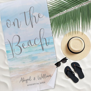 Serviette De Plage Aquarelle sur le mariage à la plage