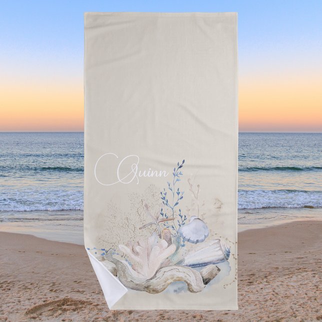 Serviette De Plage Aquarelle Tropicale Été Moderne Cool Mignonne (Créateur téléchargé)