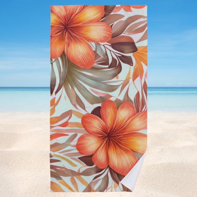 Serviette De Plage Aquarelle tropicale stylée (Créateur téléchargé)