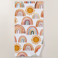 Aquarelle Whimsical Boho Rainbow et Sun Kids