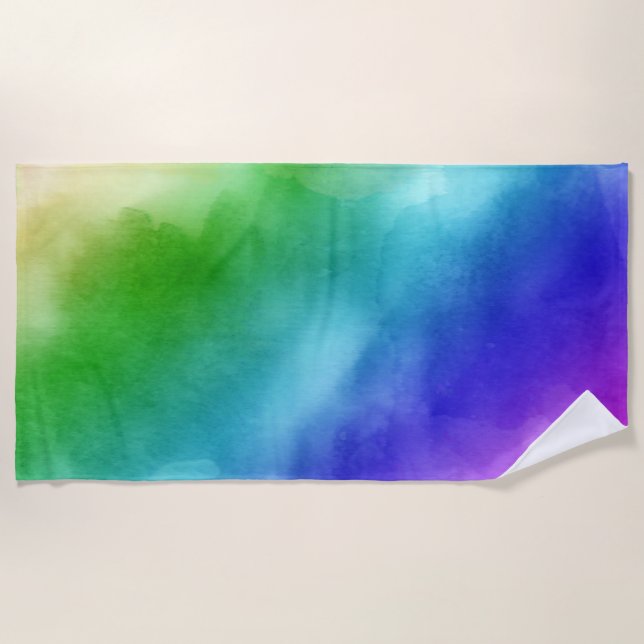 Serviette De Plage Aquarelles Rainbow (Devant)