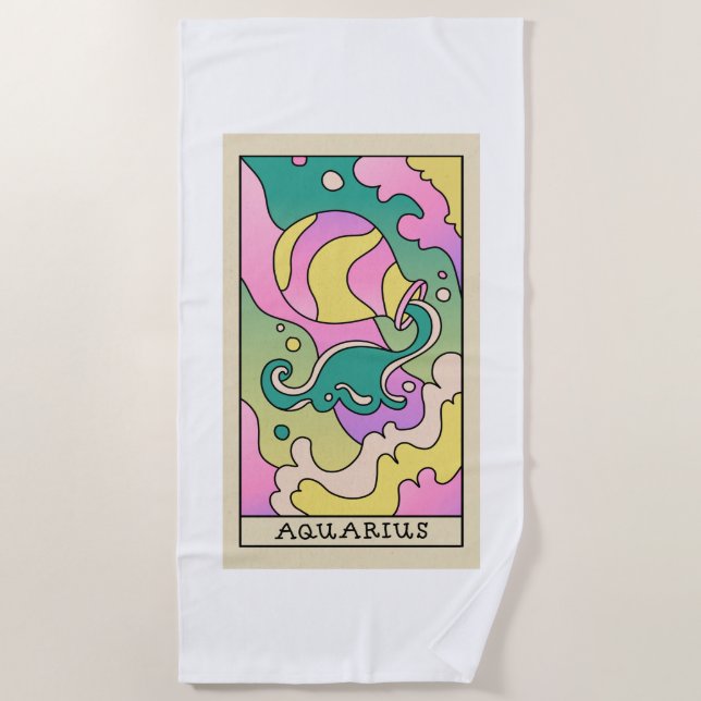 Serviette De Plage Aquarius Zodiac Beach Towel (Devant)