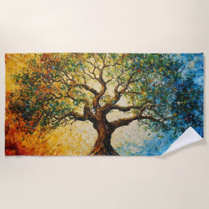 Serviette De Plage Arbre de connaissances - Peinture à l'huile