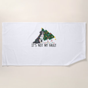 Serviette De Plage Arbre de Noël Ce n'est pas ma faute Bordure Collie