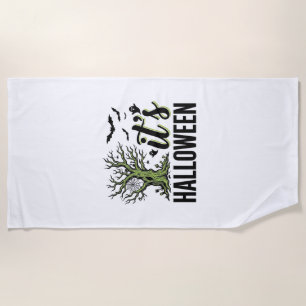 Serviette De Plage Arbre d'Halloween C'est Halloween Vintage Épouvant