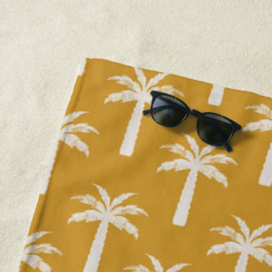 Serviette De Plage Arbre palmier tropical été botanique moutarde mode
