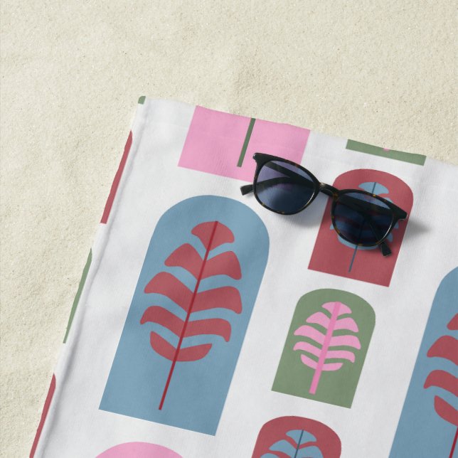Serviette De Plage Arbres Art déco (En situation)