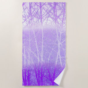 Serviette De Plage Arbres brumeux givrés en lilas lavande