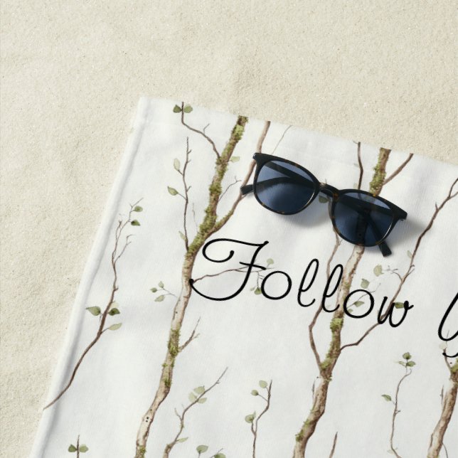 Serviette De Plage Arbres bruns verts   (En situation)