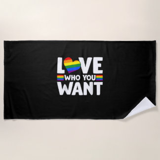 Serviette De Plage Arc-en-ciel Amour LGBTQ Qui Vous Voulez Fierté Gay