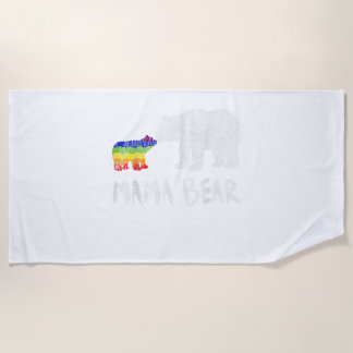 Serviette De Plage Arc en ciel Mama Ours toujours pour l'amour Fierté