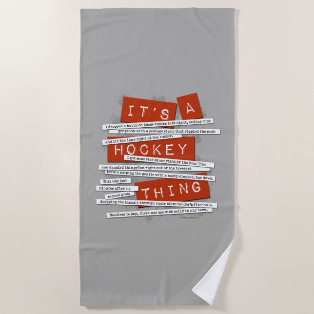Serviette De Plage Argot de hockey (Devant)