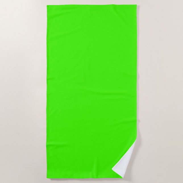 Serviette De Plage Arlequin Neon Vert Couleur Solide (Devant)
