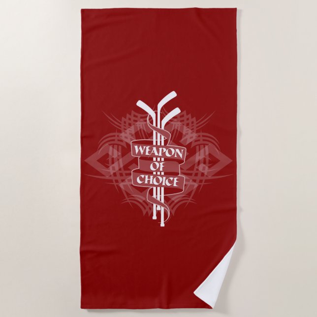 Serviette De Plage Arme de choix de hockey (Devant)