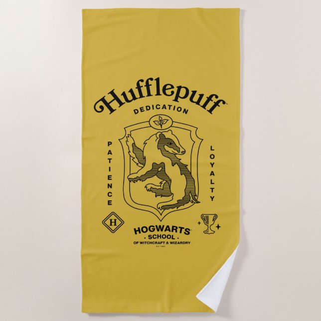 Serviette De Plage Armoirie de dévotion Patience Loyauté HUFFLEPUFF™ (Devant)