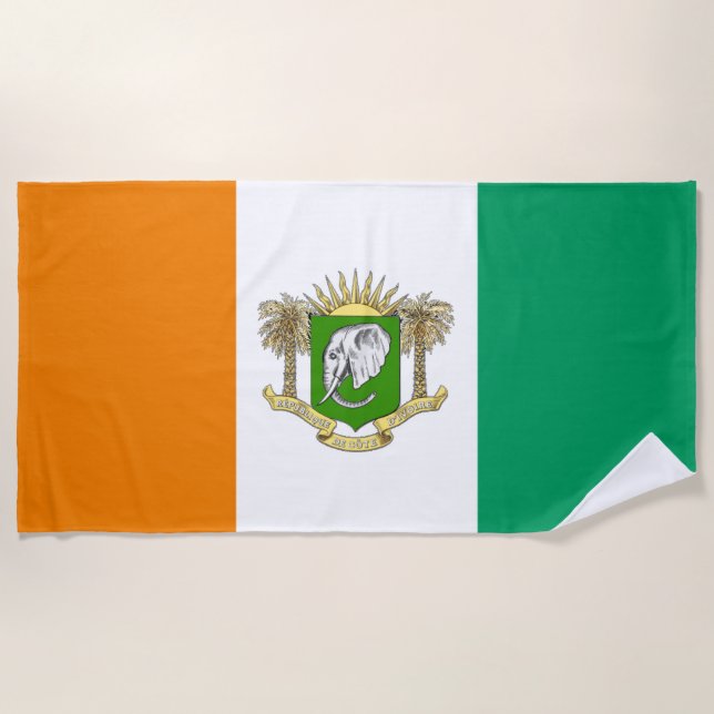 Serviette De Plage Armoiries de la Côte d'Ivoire (Devant)
