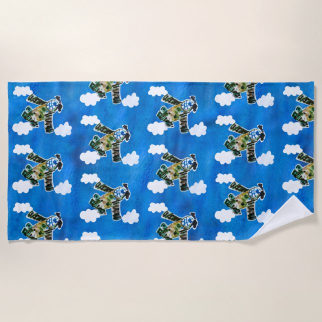 Serviette De Plage Army Jet "Art by Kids" (Devant)