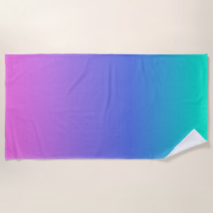 Serviette De Plage Arrière - plan bleu violet et vert ombre