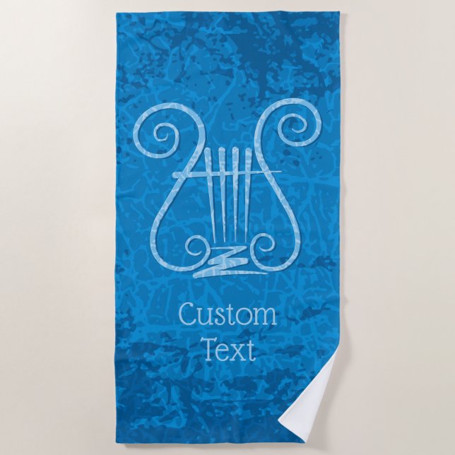 Serviette De Plage Arrière - plan Blue Lyre (Devant)
