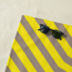 Serviette De Plage Arrière - plan de bandes diagonales symétriques 14