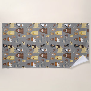 Serviette De Plage arrière - plan gris motif