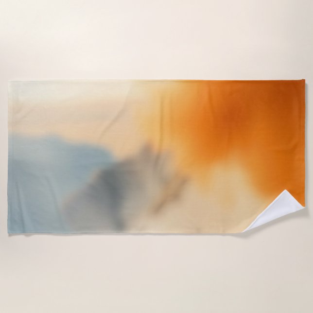 Serviette De Plage Art Abstrait Neutre Chaud Flou (Devant)