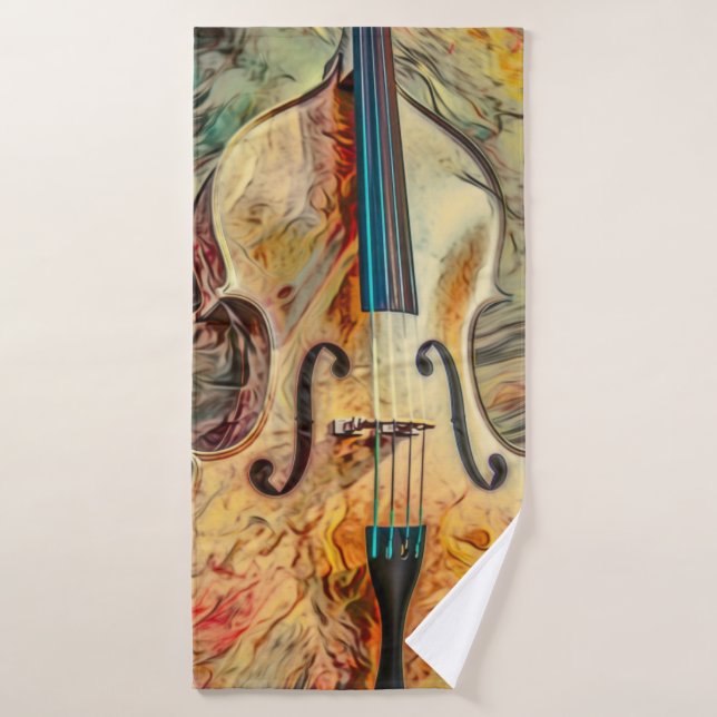 Serviette de plage art abstrait Violon (Serviette de bain)