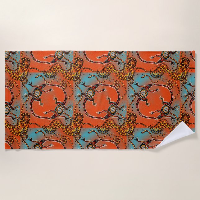 SERVIETTE DE PLAGE ART AUSTRALIE     (Devant)