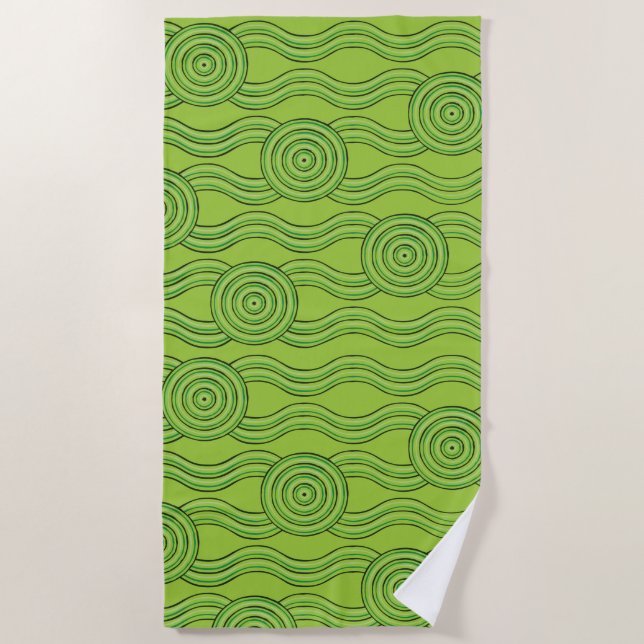 Serviette De Plage Art autochtone Rainforest (Devant)