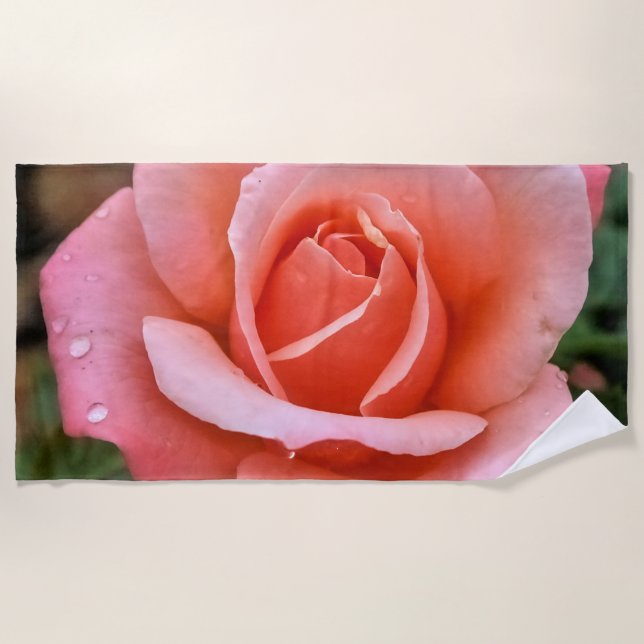 Serviette De Plage Art botanique romantique Rose Imprimer (Devant)