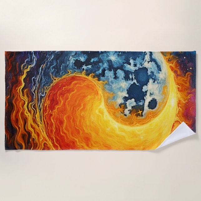 Serviette De Plage Art Celestial Yin Yang (Devant)