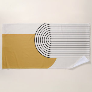 Serviette De Plage Art de ligne de style du milieu du siècle avec arc