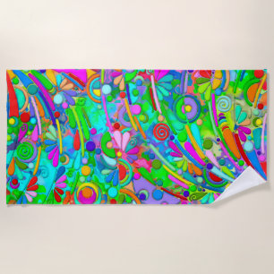 Serviette De Plage Art de motif peint à la main et numériquement 18