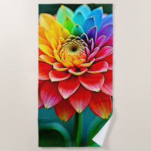 Serviette De Plage Art de rêve pétale arc-en-ciel dynamique