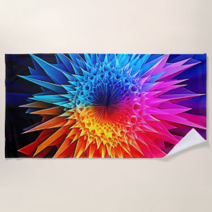 Serviette De Plage Art de Starburst Épicé Chaud Froid