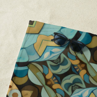 Serviette De Plage Art Déco géométrique Abstraite